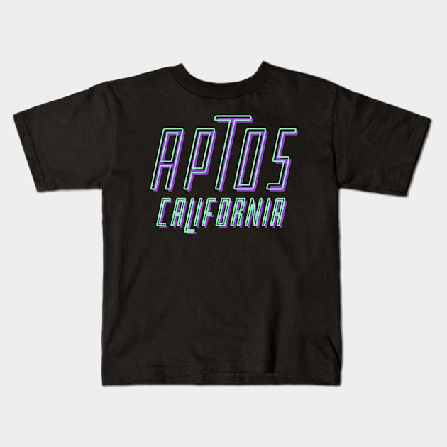 Aptos California Kids T-Shirt by rc1ark